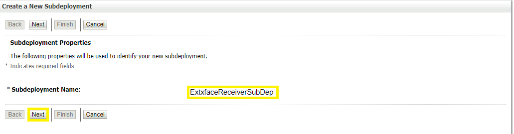 Create New SubDeployment